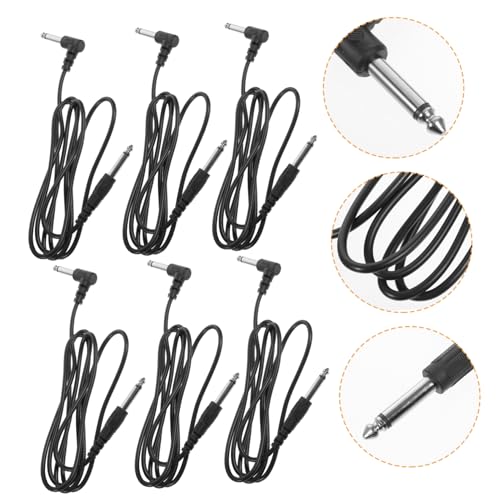 Sosoport 8 Stück Gitarrenkabel Instrument drinnen akustisch bass woofer guitar amps anschlussleitung guitar amplifier Gitarren-Patchkabel Patchkabel gitarre Audiokabel schwarzes Leder Black von Sosoport
