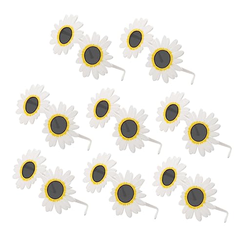 Sosoport 8 Stück Hawaii Sonnenblumenbrillen für Partybrillen Fotorequisiten für Strand und Poolfeiern für Cosplay und Besondere Anlässe von Sosoport
