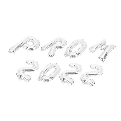 Sosoport 8 Stück Teiliges Ballon Set für Abschlussfeier Silberne Folienballons Prom Party Dekoration für Drinnen und Draußen für Abschluss Szenen und Fotohintergründe von Sosoport