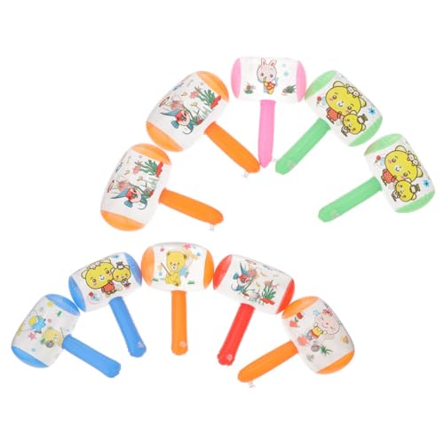 Sosoport 8Stücke Aufblasbares Hammer mit Glocke für Partys Geburtstagsfeiern und Spielspaß Luftaufblasbarer Hammer für Erwachsene Farblich Gemischt von Sosoport
