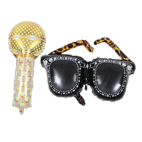 Sosoport Aluminiumfolie Ballon Mikrofon und Leopardenmuster Sonnenbrille Retro Jahre Party Deko für Geburtstag Musikfestival Teiliges Auffällige Folienballons Sosoport Aluminiumfolie Ballon Mikrofon und Leopardenmuster Sonnenbrille Retro Jahre Party Deko für Geburtstag Musikfestival Teiliges Auffällige Folienballons von Sosoport
