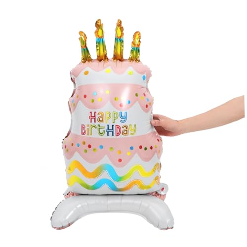 Sosoport Aluminiumfolie Kuchenballon mit Stabilem Sockel Happy Birthday Party Dekoration Langlebiger Folienballon für Geburtstagsfeiern Lebendige Tortendeko Einfach Aufzublasen und Sosoport Aluminiumfolie Kuchenballon mit Stabilem Sockel Happy Birthday Party Dekoration Langlebiger Folienballon für Geburtstagsfeiern Lebendige Tortendeko Einfach Aufzublasen und von Sosoport