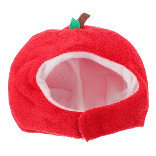Sosoport Apfelhaube Winzige Apfelhüte Cartoon-Kopfbedeckung Puppenkopfbedeckung Puppe-Apfel-kostüm-versorgung Kleine Apfelkopfbedeckung Puppen-Apfel-Kopfschmuck Cartoon-puppenhut Stoff Rot von Sosoport
