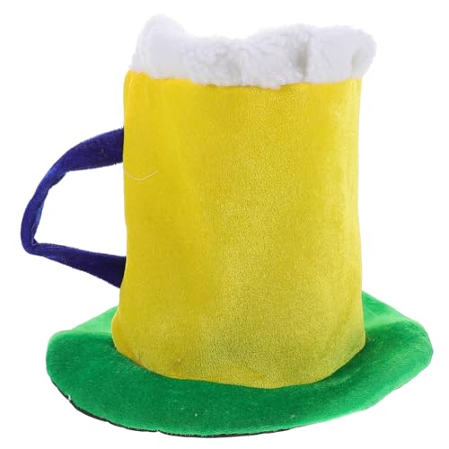 Sosoport Bierhut Bier Partyhut doofer Hut verrückte hüte für Lint Party Hut oktoberfest party hängende dekorationen Bierkostümhut hüte für erwachsene Mützen Flanell Gelb von Sosoport