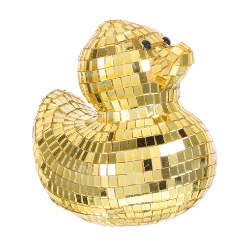 Sosoport Chic Disco entenfigur Glas Spiegeloptik Goldfarben Stilvolle Home deko für Wohnzimmer Schlafzimmer Büro Einzigartiges Party Ornament Einfache Pflege von Sosoport