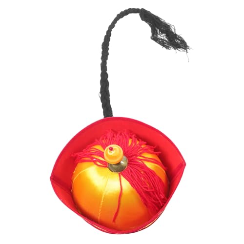 Sosoport Chinesischer Kaiserhut mit Pferdeschwanz Traditionelle Cosplay Kopfbedeckung für Bühne Party Karneval Antikes Design Bequeme Passform Leichtes Anziehen von Sosoport