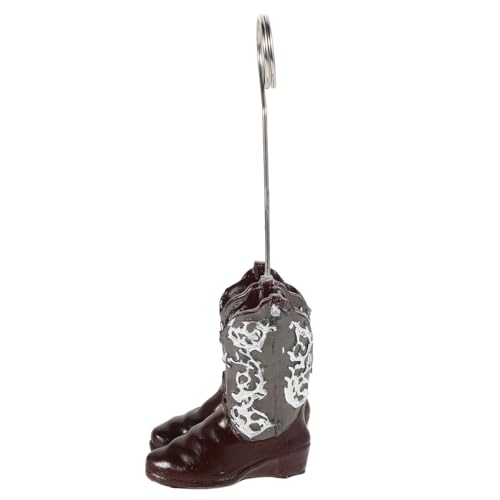 Sosoport Cowboy -Boots -nachrichtenclip Praktischer Bildhalter Mini-cowboystiefel Streichholzhalter Für Cowboystiefel Fotokartenhalter Menü-memo-Clips Kleiner Tischkartenhalter Metall von Sosoport