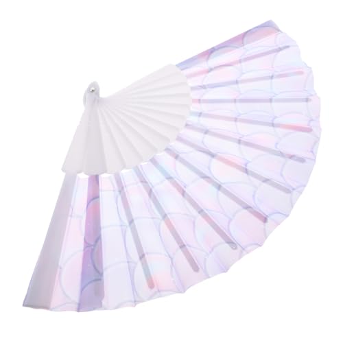 Sosoport Faltbarer Handfächer aus Kunststoffrahmen Kreativer Handgehaltener Fächer im Chinesischen Stil für Damen und Mädchen für Partys und Dekoration von Sosoport