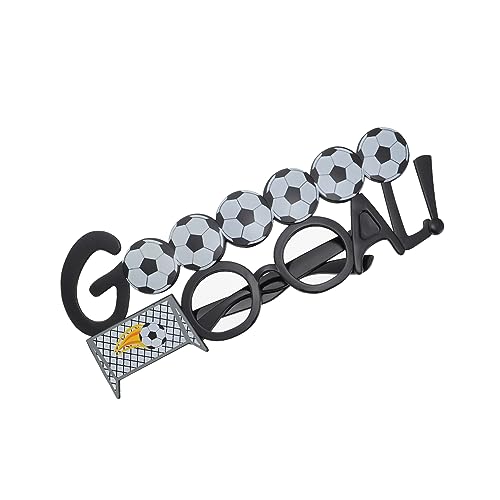 Sosoport Fußballbrille leuchtbrillen kunststoffgläser fußball weltmeisterschaft dekobrille Sport-Partybrille LED schnapsgläser Brille in Fußballform Brillenstütze Plastik Weiß von Sosoport