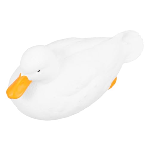 Sosoport Geflügelmodell Nutztiere Ente Simulation Tiermodell klein puppenhauszubehör Puppenhaus Zubehör Tierstatuenverzierung Tischtierverzierung mit Gummi gefüllte Baumwolle Weiß von Sosoport