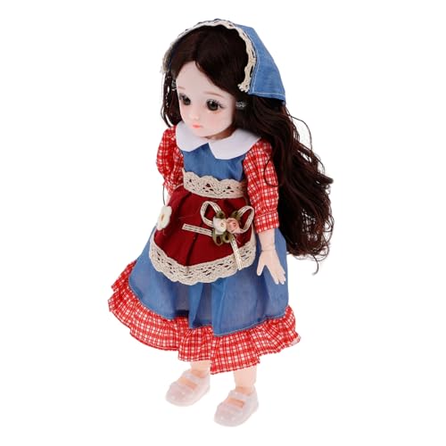 Sosoport Gelenkpuppe mit Kleidung Schuhen und Kopftuch Niedliche Farmthemen Puppe für Sammler Detailreiche Handwerkskunst und Design von Sosoport
