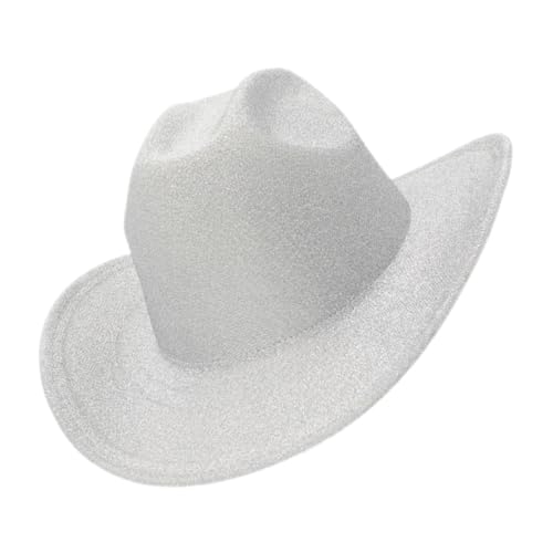Sosoport Glänzender Unisex Cowgirl Hut Partyhut für Damen und Herren Leichter Westernhut für Festivals Hochzeiten Themenpartys Modischer Glitzer Cowboyhut in Weiß Sosoport Glänzender Unisex Cowgirl Hut Partyhut für Damen und Herren Leichter Westernhut für Festivals Hochzeiten Themenpartys Modischer Glitzer Cowboyhut in Weiß von Sosoport