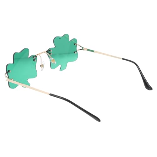 Sosoport Grüne Shamrock Sonnenbrille mit Kleeblatt design Leichte Irische Partybrille für St Patrick's Day Komfortabel mit Silikon nasenpads als Festliches Partyzubehör für Damen und von Sosoport