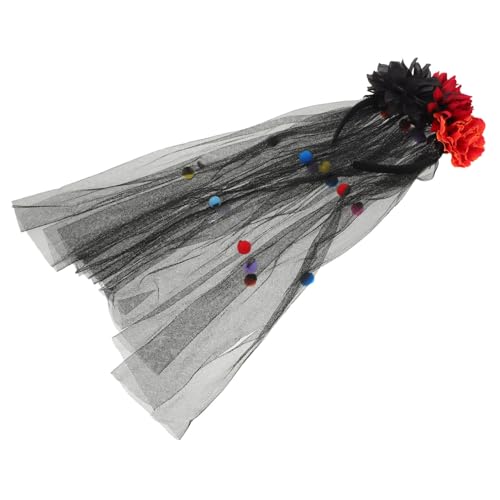 Sosoport Halloween Tag der Toten Haarreif mit Schleier Dunkler Ghost Bridal Headband mit Blumen und Totenkopf Mesh Stilvolles Party-accessoire für Karneval Cosplay und Fasching Sosoport Halloween Tag der Toten Haarreif mit Schleier Dunkler Ghost Bridal Headband mit Blumen und Totenkopf Mesh Stilvolles Party-accessoire für Karneval Cosplay und Fasching von Sosoport