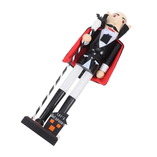 Sosoport Handgefertigte Halloween Holz Holzfigur Handbemalter Vampir Soldat Gruselige Tischdekoration für Halloween Partys Vielseitiger Holzschmuck für Regal Arbeitsfläche Sammlerstück von Sosoport