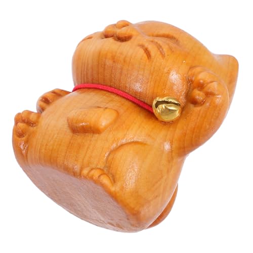 Sosoport Handgefertigte Holzkatze Skulptur Dekorative Figur für Glück und Wohlstand Große Natürliche Holzfigur für Stilvolle Wohnräume und von Sosoport