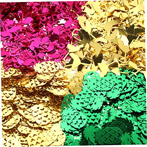 Sosoport Hawaiian Party Konfetti Tischdeko Pailletten Sommer Streudeko Buntes PVC Glitzer Konfetti mit Ananas Weingläser Flamingos für Hochzeit Geburtstag Feier von Sosoport
