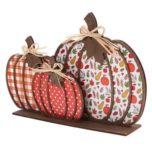 Sosoport Herbstliche Holz Kürbis Dekoration Teilig Handgefertigt für Thanksgiving Tischdeko und Wohnkultur von Sosoport