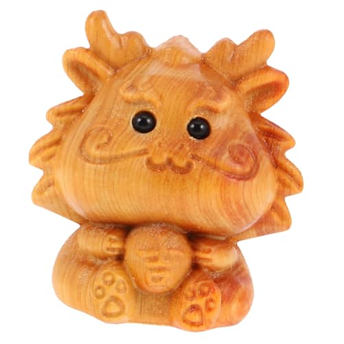 Sosoport Holz Geschnitzte Drachenfigur Miniatur Anhänger für Schmuck Dragon Year Deko DIY Bastelbedarf Leicht Kreativ und Langlebig für Handarbeiten von Sosoport