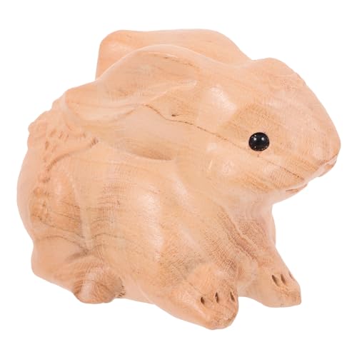 Sosoport Holzfigur Hase Geschnitzt Vintage Kaninchen Skulptur für Wohnraumdekoration ca Detailreiche Tierfigur aus Robustem Holz für Vielseitige Inneneinrichtung und von Sosoport