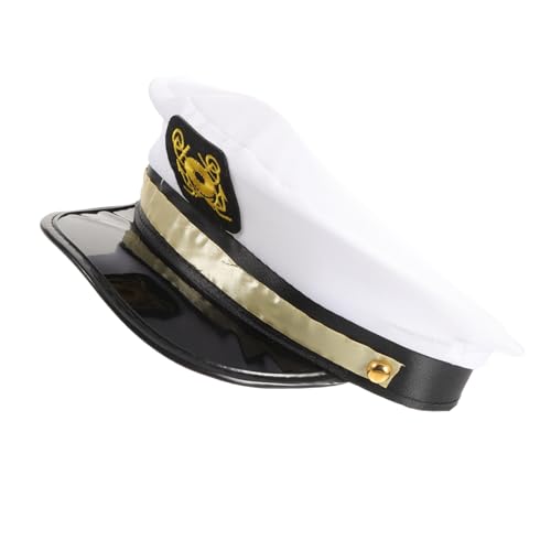 Sosoport Kapitänsmütze für Erwachsene Verstellbare Bootshut für Cosplay Yacht und Kostümpartys Unisex mit Elegantem Design und Vielseitiger Verwendung für Themenfeiern und Rollenspiele von Sosoport