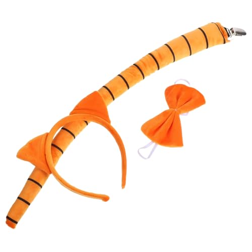 Sosoport Katzenkostüm Set Orange Katzenohren Stirnband Katzenschwanz Kostüm für Mädchen Rollenspiel Fasching Kinderparty Bühnenauftritt Sosoport Katzenkostüm Set Orange Katzenohren Stirnband Katzenschwanz Kostüm für Mädchen Rollenspiel Fasching Kinderparty Bühnenauftritt von Sosoport