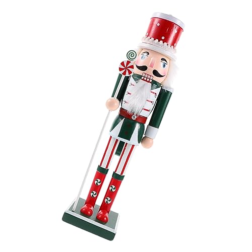 Sosoport Klassische Holz Nutcracker Figur Weihnachtsdekoration mit Roten und Grünen Bonbon Details Handgefertigte Xmas Holzfigur für Festliche Tisch und Wohnraumgestaltung Sosoport Klassische Holz Nutcracker Figur Weihnachtsdekoration mit Roten und Grünen Bonbon Details Handgefertigte Xmas Holzfigur für Festliche Tisch und Wohnraumgestaltung von Sosoport