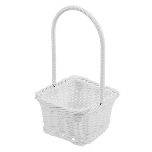 Sosoport Kleiner Handgefertigter Blumenkorb aus Rattan Wasserdichter Blumenkorb für Hochzeiten Shower und Dekoration Weiß Blumenkinder und Stilvolle Aufbewahrung Sosoport Kleiner Handgefertigter Blumenkorb aus Rattan Wasserdichter Blumenkorb für Hochzeiten Shower und Dekoration Weiß Blumenkinder und Stilvolle Aufbewahrung von Sosoport