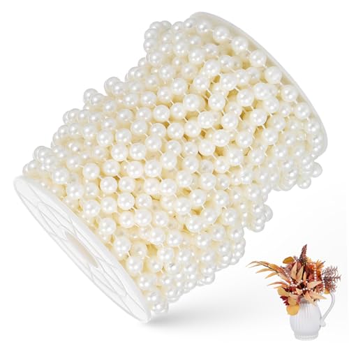 Sosoport Künstliche Perlengirlande Rolle Perlenschnur mit Stabiler Schnur für DIY Hochzeitsdeko Perlenkette String Of Pearls Stilvolle Langlebige Perlenkette zum Basteln und Dekorieren von Sosoport