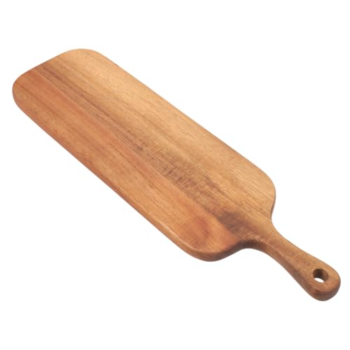 Sosoport Massivholz Schneidebrett mit Griff Langlebiges Akazienholz Küchenbrett Kompaktes Brot Käsebrett Tragbares Charcuterie Board Lebensmittelecht und Einfach zu Reinigen von Sosoport