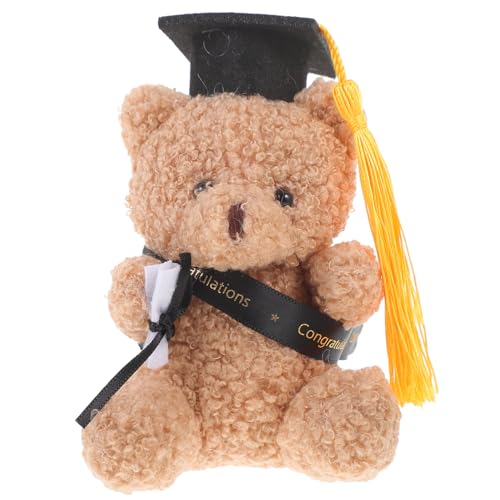 Sosoport Mini Graduation Bear Plüsch Bär mit Doktorhut für Absolventen Kuscheltier als zur Graduierung Abschlussfeier Dekoration Schwarz von Sosoport