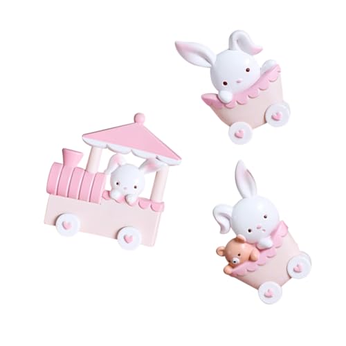 Sosoport Mini Häschen Zug Tortendeko für Geburtstag Ostern Party Cartoon Kaninchen Kuchenfigur Dekoration für Fest Festlichkeiten von Sosoport