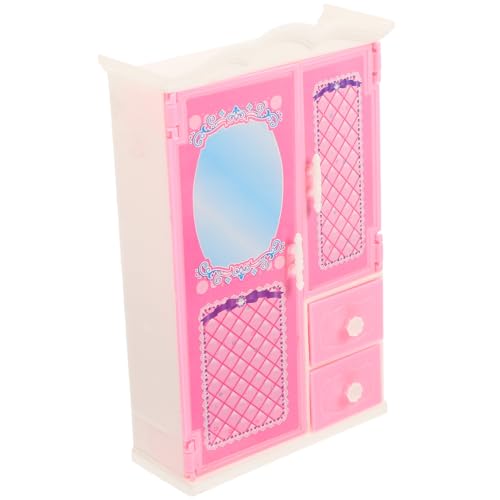 Sosoport Mini Kleiderschrank Puppe Kleidung Möbel Miniaturen Klein Schränke Winzig Dekoration Mini-kleiderschrankmodell Miniatursachen Plastik Rosa von Sosoport