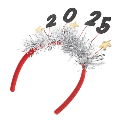 Sosoport Neujahrs stirnband aus Langlebigem Kunststoff Wiederverwendbar Komfortabel Vielseitig für Silvesterparty Festival Bühnenauftritte Schwarze Kopfbedeckung Festliches Haaraccessoire von Sosoport