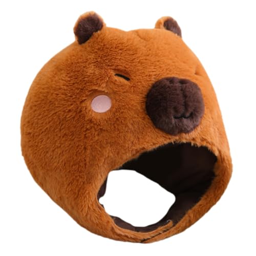 Sosoport Niedliche Plüsch Kappe Wasserschwein Kostümhut für Karneval Party Fotorequisit Flauschige Cosplay Kopfbedeckung für Halloween Fest von Sosoport