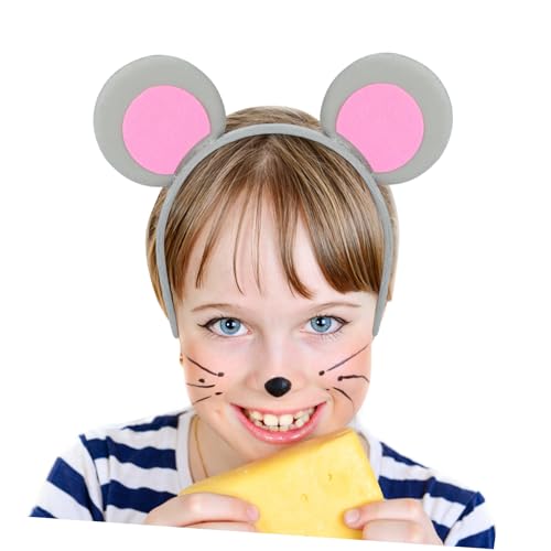 Sosoport Niedlicher Mausohren Haarreif Leichtes Stoffmaterial Komfortabler Sitz für Halloween und Partys Verspieltes Tierkostüm Zubehör für Damen und Erwachsene von Sosoport