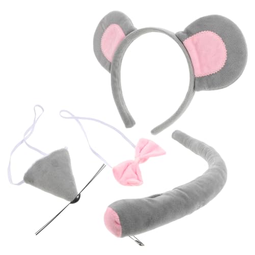 Sosoport Niedliches Kostüm Set Teilig mit Ohr Stirnband Nasen Accessoire und Schleife Weiches Graues Tierkostüm Zubehör für Cosplay Karneval Geburtstagsfeier und Party Sosoport Niedliches Kostüm Set Teilig mit Ohr Stirnband Nasen Accessoire und Schleife Weiches Graues Tierkostüm Zubehör für Cosplay Karneval Geburtstagsfeier und Party von Sosoport