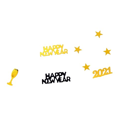 Sosoport Packungen Konfetti Schwarz Gold Silber Roségold Glänzende Year Party Deko Wiederverwendbares Tischstreu für Silvester Neujahr und Feierlichkeiten von Sosoport