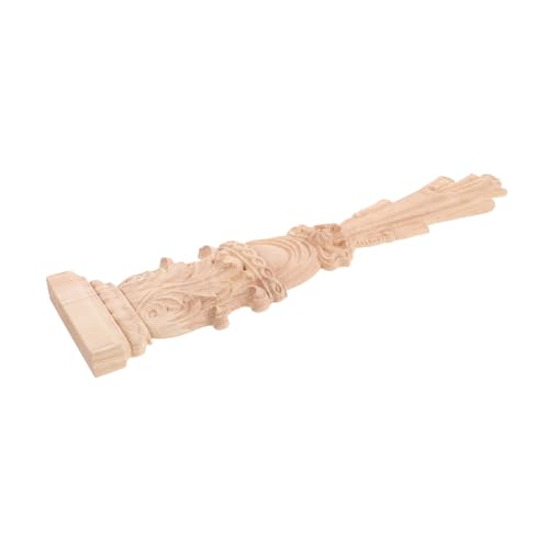 Sosoport Römischer Säulenschmuck Holzdekoration Türecke Unbemalte, Aus Holz Geschnitzte Applikation Möbelapplikation Dekorativ Eckverzierungen Eck-onlay-applikation Beige Kautschukholz von Sosoport