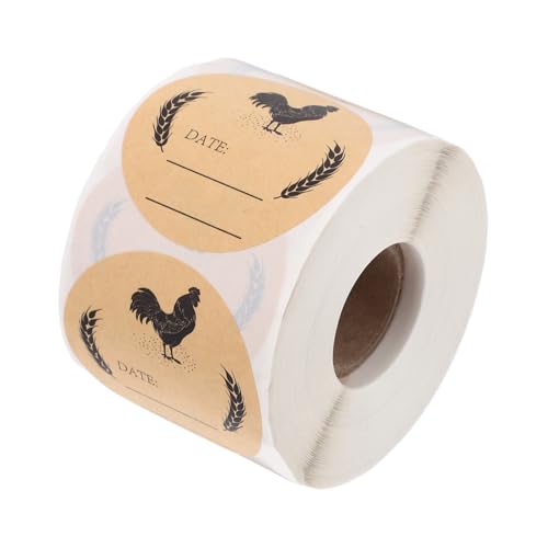 Sosoport Runde Selbstklebende Eierkarton Etiketten aus Kraftpapier Beschreibbare Aufkleber für Frische Eier Multifunktionale Verpackungsetiketten für Küche und Bauernhof von Sosoport