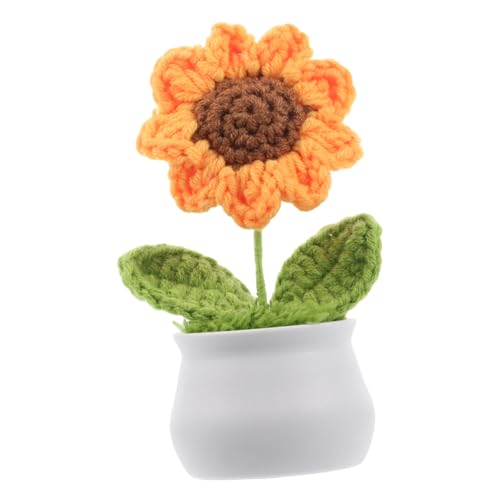 Sosoport Simulierte Sonnenblume gestrickte Sonnenblume Sonnenblumenplüsch süße Häkelarbeit gehäkelte Sonnenblume Sonnenblumen-Armaturenbrettdekor gehäkeltes Autodekor Garn Sosoport Simulierte Sonnenblume gestrickte Sonnenblume Sonnenblumenplüsch süße Häkelarbeit gehäkelte Sonnenblume Sonnenblumen-Armaturenbrettdekor gehäkeltes Autodekor Garn von Sosoport