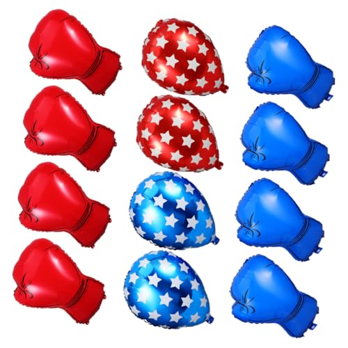 Sosoport Teiliges Boxhandschuh Folienballon- Langlebig PVC Rote und Blaue Boxhandschuhe Sandsäcke Robuste Wrestling Party Deko für Jungen Geburtstag Einfach zu Reinigen Drinnen Draußen von Sosoport