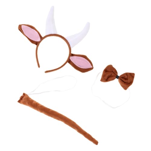 Sosoport Tierkostüm Set Ziegenhörner Haarreif mit Ohren und Bequemes Kopfschmuck für Party Cosplay Halloween und Festlichkeiten Verstellbar und Leicht für Erwachsene und Kostümfans von Sosoport
