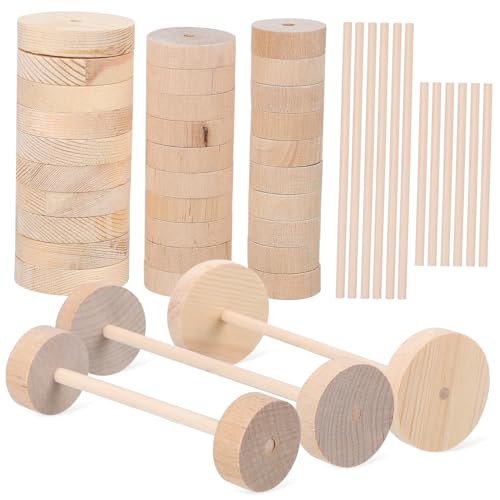 Sosoport Unlackiertes Holzräder mit Teiliges DIY Bastelzubehör mit Holzstäbchen Leichte Langlebige Holzräder für Kreatives Malen und Bastelprojekte Sosoport Unlackiertes Holzräder mit Teiliges DIY Bastelzubehör mit Holzstäbchen Leichte Langlebige Holzräder für Kreatives Malen und Bastelprojekte von Sosoport