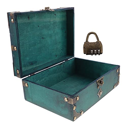 Sosoport Vintage Holz Schmuckschatulle mit Zahlenschloss Holz Aufbewahrungsbox für Ringe Halsketten Ohrringe Armbänder Dekorativ und Sicher für Kommode Nachttisch von Sosoport