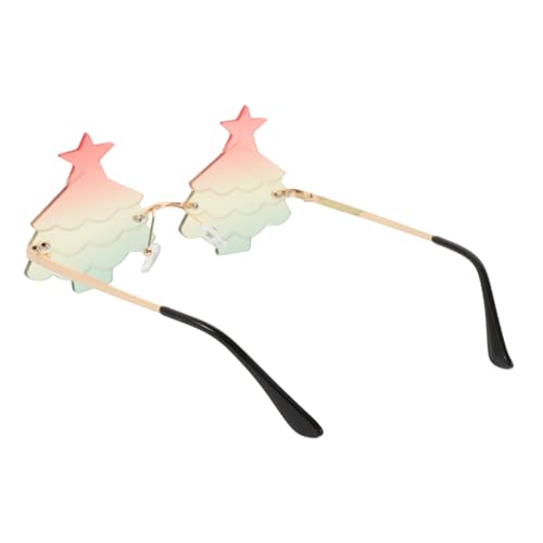Sosoport Weihnachtliche Partybrille aus Metall und Pc Leichte Randlose Sonnenbrille für Damen und Herren Vielseitiges Foto Requisit für Festliche Anlässe und Lustige Weihnachtsfeiern von Sosoport