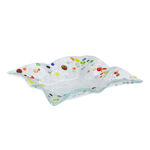 Sospiri Venezia – Handdekorierter Murano-Glasteller als Wohndekoration – Geschenkidee für Zeremonien, Gastgeschenke mit eleganter Box (14 x 14 cm, quadratisch) von Sospiri Venezia