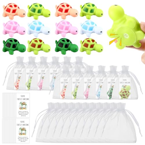 Sotiff 30 Sets Schildkröten-Partygeschenke, Großpackung "You're Turtley Awesome", Mini-Gummi-Schildkröten, Geschenke zum Jahresende von Lehrern, Großpackung für geistige Gesundheit von Sotiff