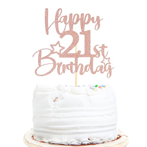 Sotpot 1 x Tortenaufsatz zum 21. Geburtstag, doppelseitig, rotgoldener Glitzer, Tortenaufsatz mit Sternmuster, Kuchendekoration für Happy 21. Geburtstag, Party-Dekorationen Sotpot 1 x Tortenaufsatz zum 21. Geburtstag, doppelseitig, rotgoldener Glitzer, Tortenaufsatz mit Sternmuster, Kuchendekoration für Happy 21. Geburtstag, Party-Dekorationen von Sotpot