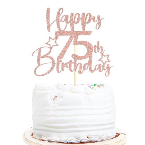 Sotpot 1 x Tortenaufsatz zum 75. Geburtstag, doppelseitig, rotgoldener Glitzer, Tortenaufsatz mit Sternmuster, Kuchendekoration für Happy 75. Geburtstag, Party-Dekorationen Sotpot 1 x Tortenaufsatz zum 75. Geburtstag, doppelseitig, rotgoldener Glitzer, Tortenaufsatz mit Sternmuster, Kuchendekoration für Happy 75. Geburtstag, Party-Dekorationen von Sotpot